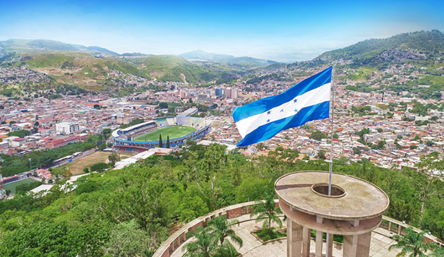 Honduras flag in Tegucigalpa
