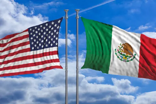 US and Mexican flags