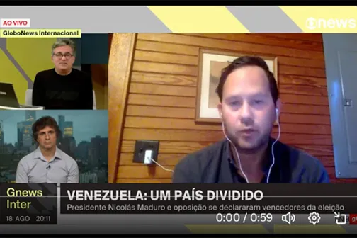 GloboNews live segment on Venezuela's divided political situation