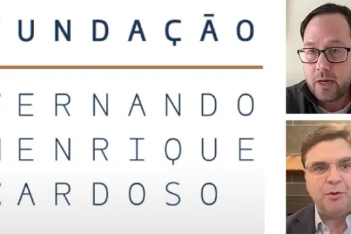 Fernando Henrique Cardoso Foundation logo with two speaker video thumbnails